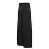 G6935 Estilo High Street Americano Unisex Gama Alta Lavado Color Sólido Diseño de Botones Jeans Casuales Sueltos para Hombre