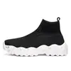 Otoño Nueva Moda Color Sólido Zapatos Altos Slip-On para Hombres y Mujeres, Zapatos Lazy de Suela Gruesa, Zapatos Casuales Fly-Knit, Zapatos de Moda