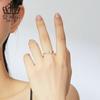 Evelle - Anillo abierto retro de moda transfronteriza de plata de ley s925 con circonita y platino, diseño de estrella y luna, joyería para niña