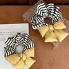 Moda Coreana Scrunchie de Algodão Preenchido com Laço Tridimensional Cor Creme Versátil para Dormir Prendedor de Cabelo Acessório de Cabelo