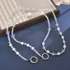 Nueva entrada, cadena cruzada ligera de lujo con cuentas de cristal para teléfono móvil, cadena híbrida con cuentas para teléfono móvil, cuerda colgante, decoración para equipaje, cordón para mujer