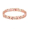 Pulsera magnética de tres filas de cobre rojo antiguo para Amazon transfronterizo, acabado cepillado electrochapado, cierre plegable, joyería de aleación de zinc, accesorios para hombre