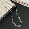 Collar con Cruz de Letras Antiguas Retro Europeo y Americano Cadena para Clavícula Punk Trendy Hip-Hop de Gama Alta para Hombres y Mujeres