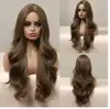 Comercio Exterior Transfronterizo Moda Europea y Americana Peluca Borgoña Más Vendida Encaje Frontal 13*4 Cabello Largo Rizado Ondulado Grande Peluca Completa para la Cabeza