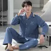 Pijama para Hombre Otoño e Invierno Algodón Engrosado Manga Larga Invierno Delgado Algodón Acolchado Algodón Aire Traje de Ropa para el Hogar para Hombre