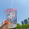 Taza de Plástico para Bebidas Frías de Nuevo Producto Transfronteriza Tapa Plana Taza para Té de Leche Bebidas Frías Taza de Agua Venta Directa del Fabricante Taza para Té de Leche Bebidas Frías