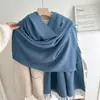 Bufanda Nueva de Color Sólido con Borlas para Hombres y Mujeres, Chal Grueso Versátil de Otoño e Invierno de Gama Alta, Calentador de Cuello de Moda de Cachemira Sintética en Stock