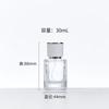 En stock, botella de perfume de vidrio transparente, cilíndrica, con rayas verticales, subenvase transparente, botella de perfume, botella de perfume con pulverizador a presión.