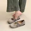 Nuevos zapatos Mary Jane cruzados de punta cuadrada estilo francés 2026, ligeros, de suela plana y bailarinas ultrasuaves