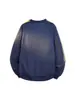Sudadera de manga larga informal deportiva a rayas con retazos y cuello redondo para hombre, para primavera y otoño