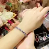 Camellia Nueva Moda Zafiro Azul Imitación Hada de las Flores Piedra Preciosa Pulsera Anillo de Flor Grande Único Girasol Colgante Elegante