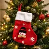 Calcetines Navideños de Dibujos Animados Bolsa para Empaquetar Dulces Lindo Fieltro Papá Noel Decoración de Árbol de Navidad Bolsa Colgante Recuerdos de Fiesta