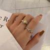 Anillo de Dedo Índice Abierto de Plata Esterlina S925 con Carita Sonriente Separada por Colores para Mujer, Expresión Dulce Ins, Anillo de Diseño Personalizado