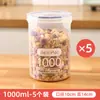 Frascos de Plástico Sellados para Granos, Almacenamiento de Cocina, Contenedores Transparentes, Cajas para Snacks, Alimentos Secos y Frascos para Almacenar Té