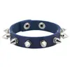Pulsera de Cuero con Remaches de Personalidad Tendencia Punk Europea y Americana Pulsera de Acero Inoxidable con Broche de Presión Rock Gótico