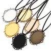 30*40mm Diámetro Interior Aleación Accesorios para Joyería Base Ovalada de Piedra de Tiempo Colgante Decorativo para Collar Base C50