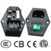 Enchufe de Corriente Tres en Uno Ac-01A con Fusible, Agujeros de Posicionamiento con Tornillo y Interruptor, Enchufe Estándar Americano ETL