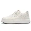 HuiLi Felpa Moda Zapatos de Plataforma Hombre Bloque de Color Suela Gruesa Superficie de Cuero Zapatos Blancos Otoño Invierno Cálidos de Moda Casuales Zapatos Venta al por Mayor