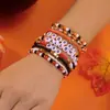 Pulseira da Série Halloween Letra Costura Pulseira de Empilhar Abóbora Fantasma Morcego Pingente Pulseira Mix and Match para Mulheres