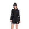 Traje de baño dividido para mujer, nuevo, conservador, explosivo, de manga larga, protector solar, especial para piscina, ajustado, que cubre el vientre.