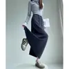 Saia para Mulheres 2025 Cintura Alta Cordão Reta Esportiva para Mulheres Outono e Inverno Preguiçosa e Solta Solta Casual Média