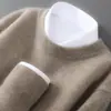 Nuevo Suéter de Lana Otoño e Invierno para Hombre 100% Lana Pura Cuello Redondo Jersey Holgado Tallas Grandes Base Tejida Suéter de Cachemira