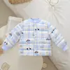 Jaqueta de Algodão Nova para Crianças Outono e Inverno com Design Fofo de Desenho Animado, Camada Interna para Meninos e Meninas, Gola Canelada Pequeno Casaco de Algodão