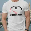 NECESITO CERVEZA Camiseta de Manga Corta para Hombre Camiseta de Verano Top