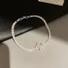 Pulsera de Flor de Cristal de Colores, Pulsera con Broche de Flor de Circonita, Sencilla, Moderna, Exquisita, Lujo Ligero, Joyería de Gama Alta al por Mayor