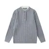 Ropa Vintage 25 Otoño/Invierno Nuevo Retro Americano de Gama Alta Diseño Falso de Dos Piezas Suéter Pulóver con Cuello Henley Retorcido