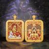 Colgante Thangka Xizang Pintado a Mano Amuleto de Buda Para Llevar Samantasaki Bodhisattva Cinco Maestros Ocho Deidad Patrona Colgante de Buda