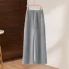 Pantalones de Pana de Lana Elegantes de Cintura Alta para Mujer, Invierno Gruesos, Cálidos, Ligeros, de Lujo, Holgados, con Caída, Casuales, de Pierna Recta