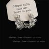 Pendientes de flor de circón estilo francés, ligeros, lujosos, elegantes y modernos, para mujer, con un estilo que combina con todo, con un diseño único.