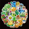 Plantas vs. 50 pegatinas de juego de zombis para cuaderno, taza de agua, equipaje, teléfono, pegatinas decorativas bonitas