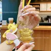 Pingentes de Celular Dourados, Pingentes de Bolsa, Cinnamoroll, Shin-Chan, Chaveiros de Desenho Usagi em Ouro Puro, Pequenos Pingentes Atacado