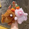 Carpincho Carpincho Escupiendo Burbujas y Temblando Colgante Naranja Peluche Llavero Bolsa Colgante Pequeño Venta al por Mayor