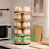 Estante Giratorio Nuevo para Almacenamiento de Huevos Transfronterizo de Escritorio Vertical Multicapa Exhibidor de Huevos Bandeja de Madera para Huevos