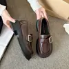 Mocasines negros para mujer 2024 nuevo otoño piel genuina estilo británico sin cordones zapatos Mary Jane para el trabajo