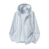 Chaqueta de Protección Solar de Seda de Hielo UPF50+ de Verano con Logo Imprimible, Ropa de Pesca Ligera Unisex con Protección UV