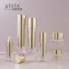 Set de Botellas de Loción de Acrílico de Gama Alta Color Dorado con Fondo Grueso 30ml/120ml/100ml con Dispensador de Bomba de Presión