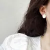 Brincos Redondos Fofos Brincalhões com Pincelada de Tinta a Óleo de Dopamina, Estilo de Luxo Leve de Alta Qualidade e Elegância Simples