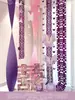 Decoração de Atmosfera para Quarto de Casamento Roxo, Nova Decoração de Cortina para Sala de Estar e Quarto de Casa Nova de Casamento, Guirlanda Longa com Caractere de Felicidade Dupla e Borboletas para Casamento