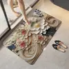 Tapete de Chão para Banheiro Floral Tridimensional, Tapete Antiderrapante para Porta de Banheiro, Tapete Absorvente Fácil de Cuidar, Lama de Diatomáceas Venda Quente Transfronteiriça