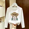 Camiseta de manga larga para niña, algodón puro, nueva y elegante para primavera y otoño 2026, top versátil para niños, camiseta básica para niñas para usar en capas