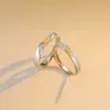 Anillos de Pareja Hoja de Plátano de Plata Pura S999, un Par de Anillos Abiertos para Hombres y Mujeres, Sensación de Gama Alta de Nicho, Joyería de Plata Pura al por Mayor