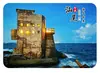 Imanes de Refrigerador de Vidrio Escénico de Shanwei, Arquitectura Moderna de la Bahía Jin Ding, Isla del Monumento de Piedra, Castillo Antiguo en el Mar, Souvenirs de Viaje, Decoración del Hogar