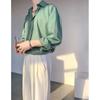 Camisa de manga larga con letras 2024, estilo japonés, estilo Hong Kong, holgada, para niño, chaqueta informal de verano a la moda que combina con todo.