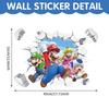 Calcomanías de Pared de Mario 3D Calcomanía de Mario Caricatura para Habitación de Niños Autoadhesiva PVC Anime Juego Póster Pared Rota Papel Tapiz