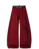 Pantalones deportivos de moda con doble cintura, bloques de color, estampado de letras para hombre y mujer, pantalones holgados de pierna ancha, estilo jazz, con curvas para verano