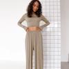 Nuevo Estilo Otoño e Invierno 2026 Sencillo y Cómodo Conjunto de Pijama Rosa de Manga Larga y Pantalón Largo para Mujer, Adecuado para Usar Afuera, Ropa de Casa Transfronteriza